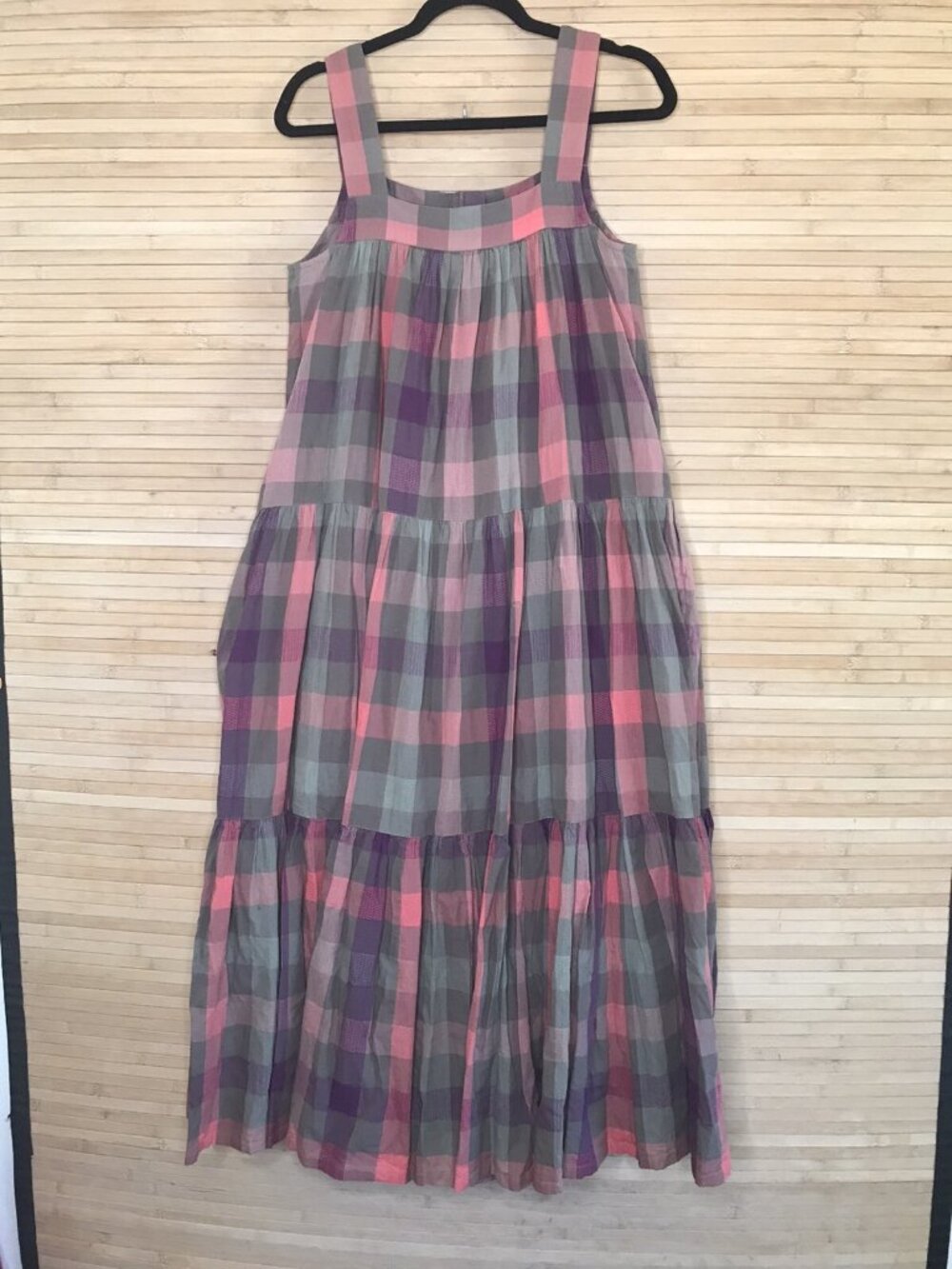 Faherty Marina Dress Desert Plaid tiered maxi sz XS - Picture 5 of 7